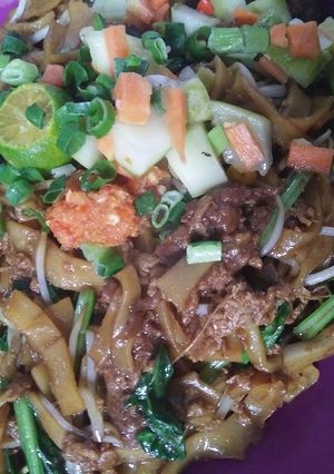 Foto resep Mie tiaw goreng atau kwetiaw daging