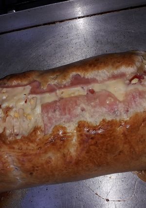 Una foto de Pan relleno. Delicioso