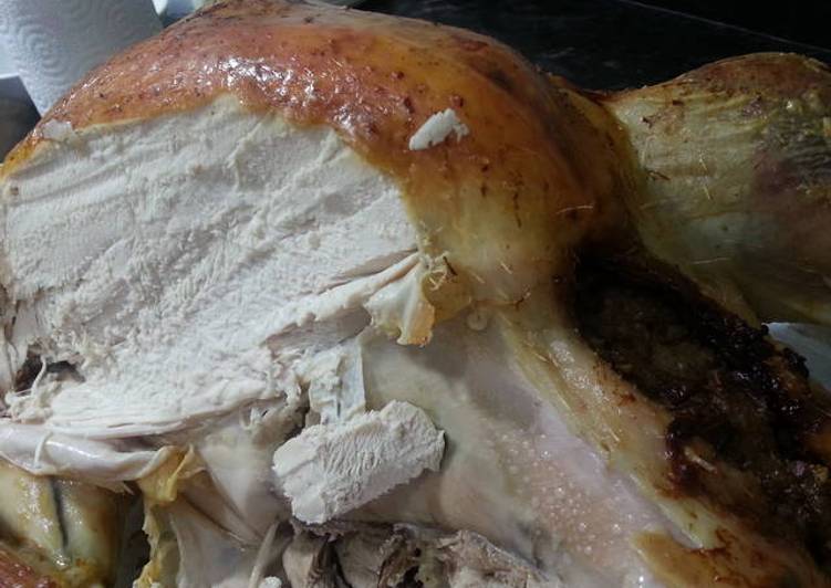 Roast turkey with festive stuffing