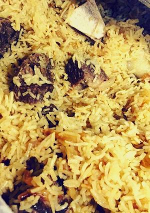 صورة لوصفة أرز مع اللحمة 🍛🍖🍜