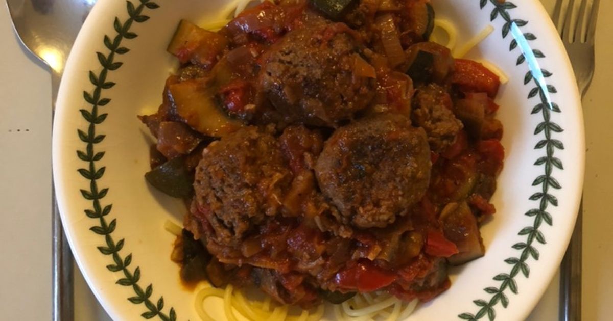 Resep Spaghetti with Venison Meatballs and Ratatouille Enak,... - foto hasil masakan