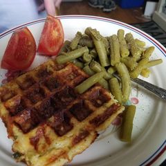 Chicken jalapeno popper chaffle A picture of Chicken jalapeno popper chaffle.