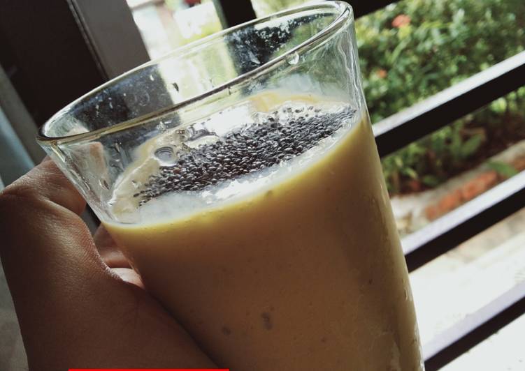 Cara Gampang Membuat Milk shake mangga Dan pisang menu diet aku, Sempurna