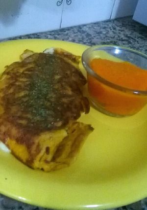 Una foto de Omelette de calabaza y queso