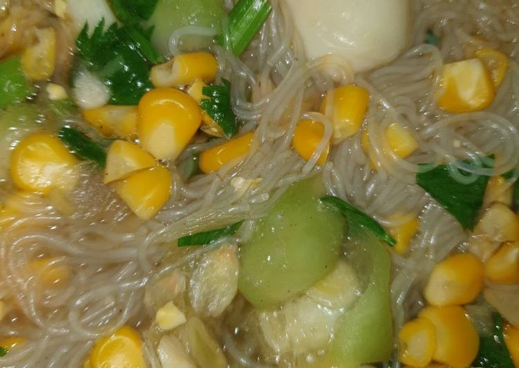 Sayur bihun telur puyuh kuah