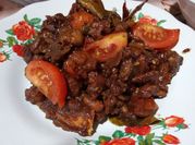 Gambar daging kambing pedas manis