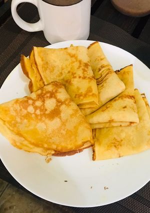 A picture of Vanilla flavored crepes for breakfast or dessert.