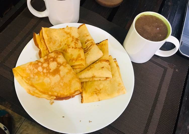 Simple Way to Prepare Homemade Vanilla flavored crepes for breakfast or dessert