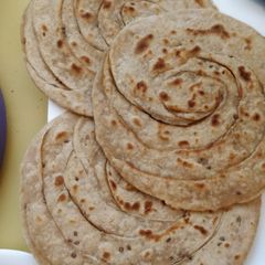 A picture of Lachaa ajwain parathas  # Bhagini Samaj.