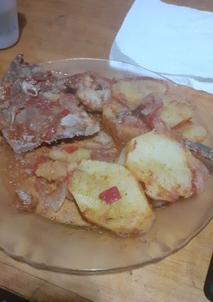 Una foto de Bife a la criolla con papas