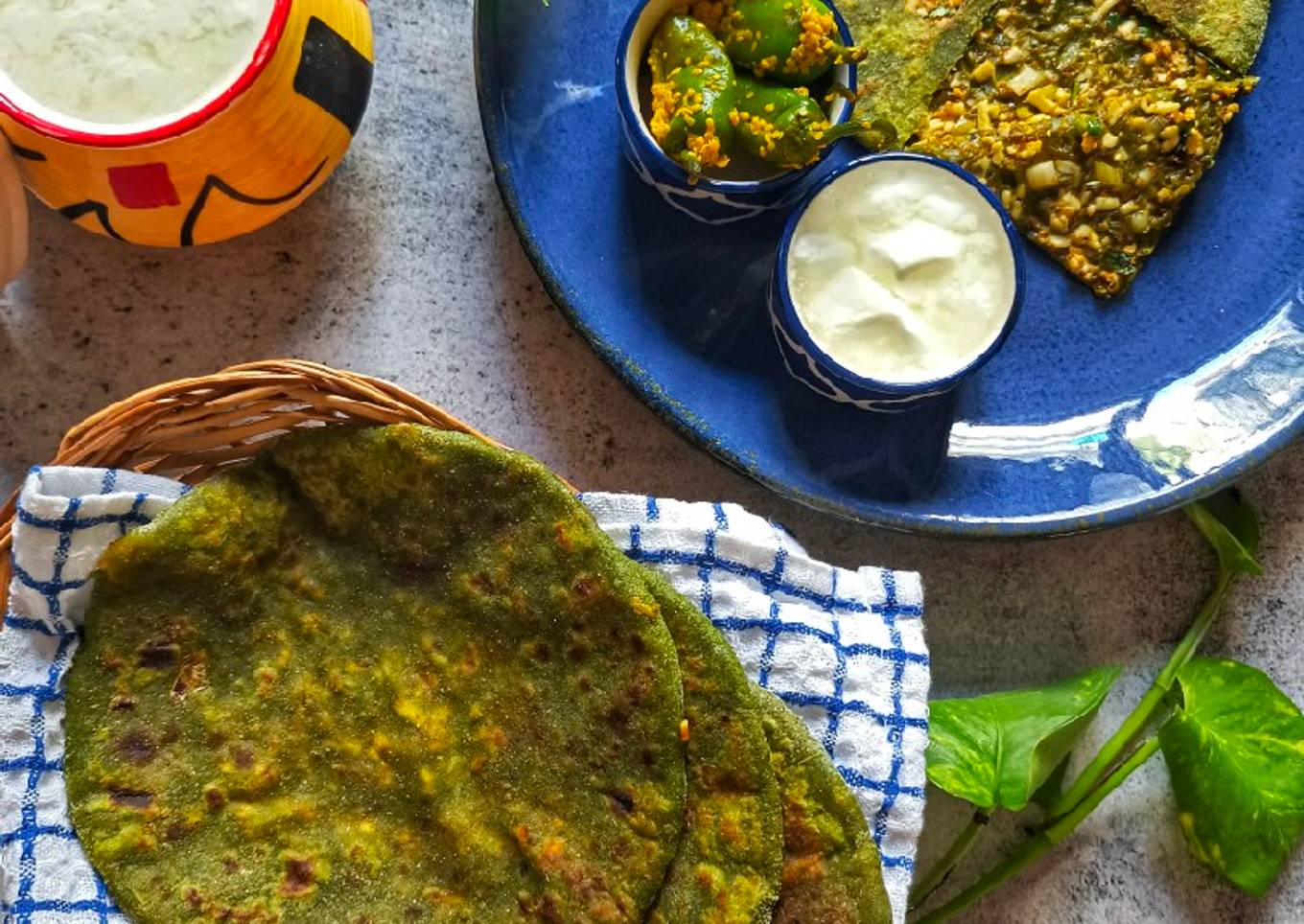 Achari Palak Paneer Paratha