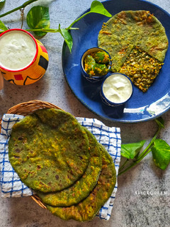 A picture of Achari Palak Paneer Paratha.