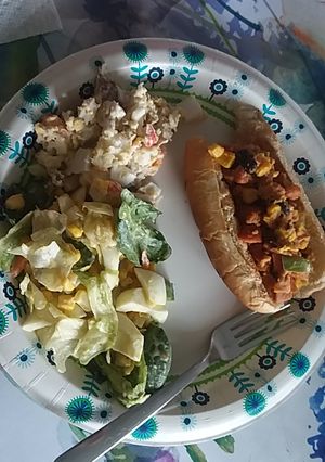 A picture of Hotdog Salad.
