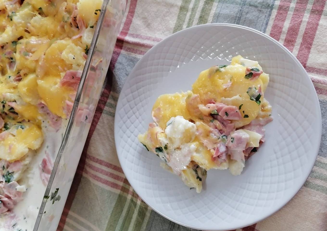 Papas con jamón y queso en microondas 😋🥔