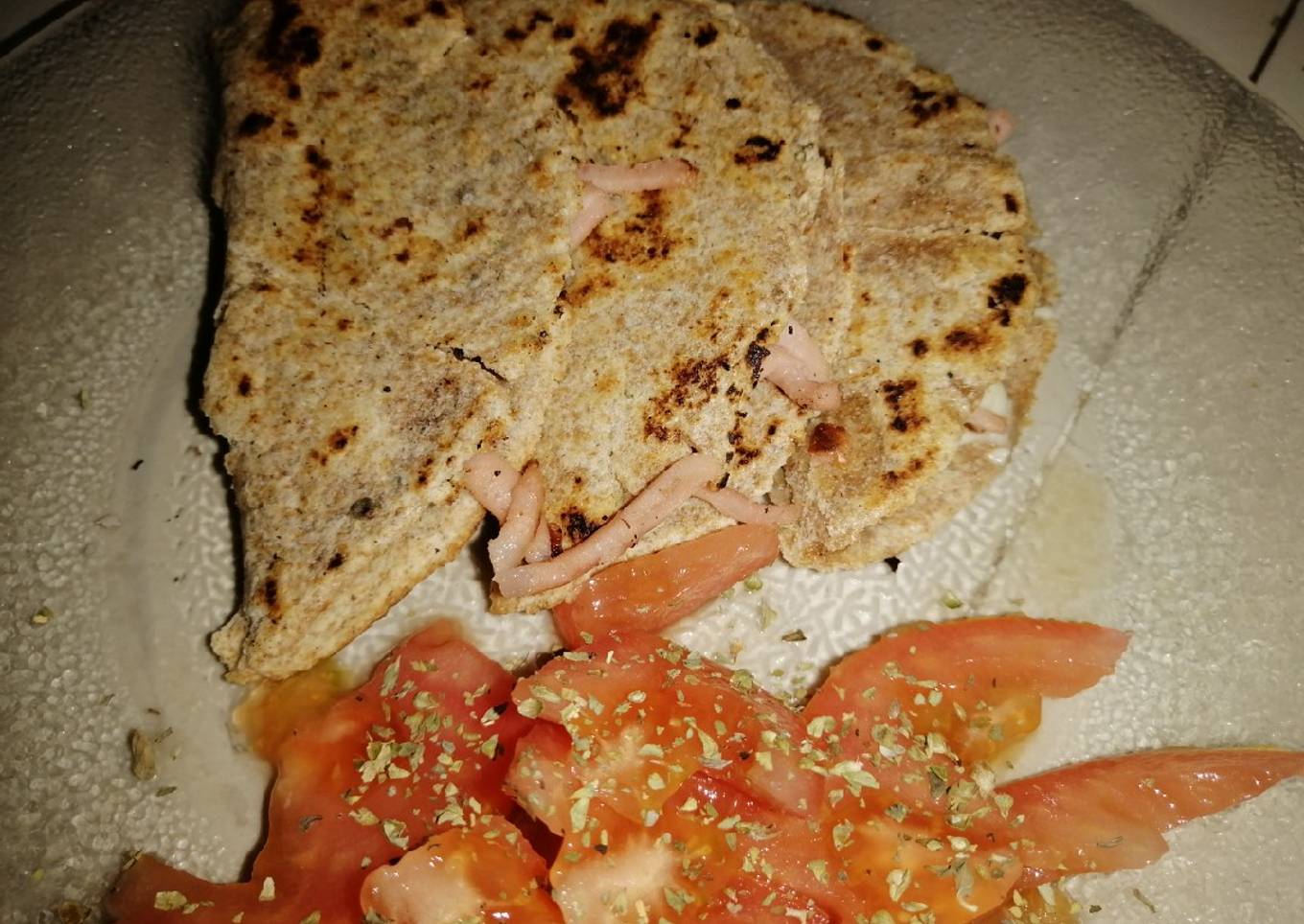 Quesadillas integrales de queso y jamón