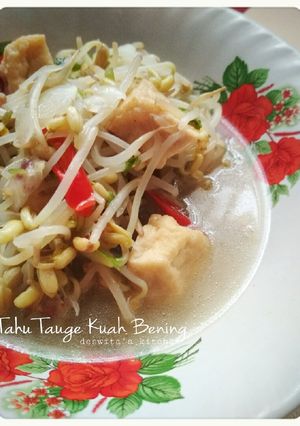 Foto resep Tahu Tauge Kuah Bening