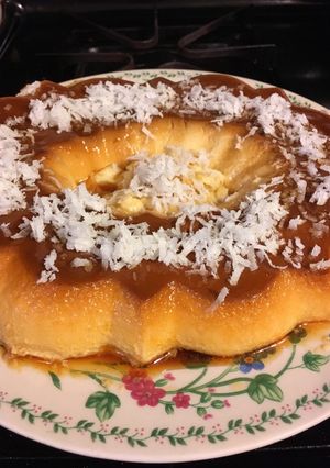 Una foto de Flan de coco
