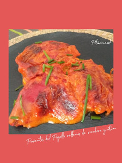 Una foto de Pimientos del piquillo rellenos de verdura y atún