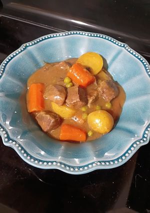 A picture of Slow Cooker Cowboy Stew.