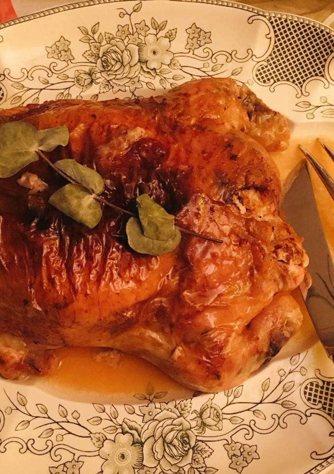 Una foto de Pollo relleno navideño
