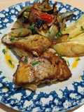 Merluza y verduras