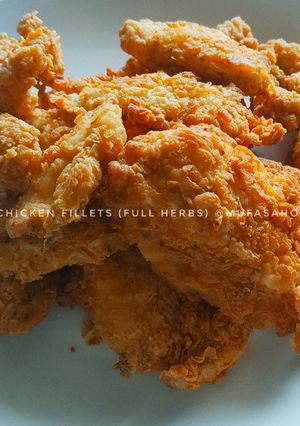 Foto resep Crispy Chicken Fillets (full herbs, plus frozen tips)