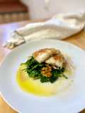 Bacalao con espinacas y nueces