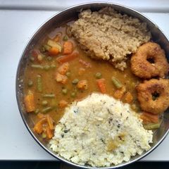 South Indian Breakfast - Ven Pongal & Kadamba Sambhar A picture of South Indian Breakfast - Ven Pongal & Kadamba Sambhar.