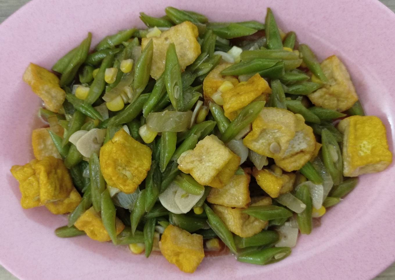Tumis buncis mix tahu kuning