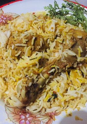 A picture of Chicken biryani.