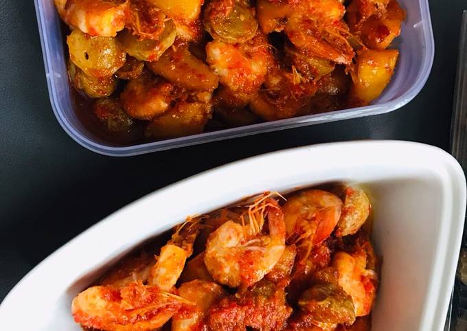 Balado Kentang Udang Baso