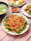 Vietnamese Pennywort Salad with Small Shrimp