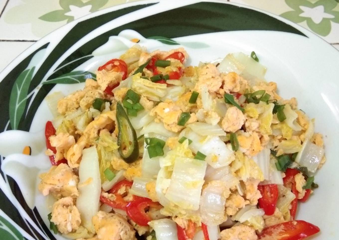 Tumis Sawi Putih & Telur bebek