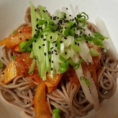 A picture of Kimchi buckwheat noodles.