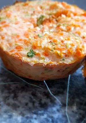 Una foto de Muffins de zanahoria y zucchini