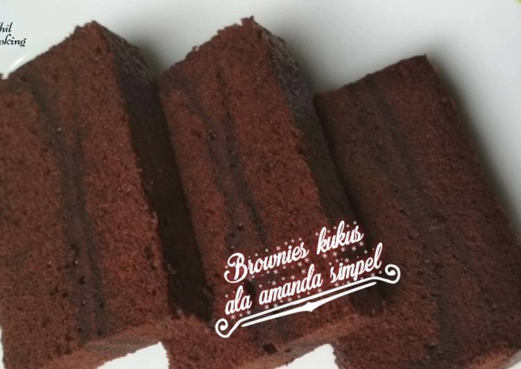 Langkah Mudah untuk Menyiapkan Brownies kukus ala amanda simpel Anti Gagal