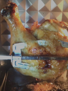 A picture of California Farm Rotisserie Chicken in the Air Fryer.