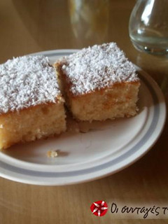 A picture of Coconut cake with syrup.