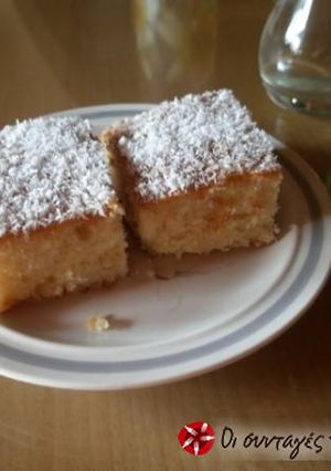 A picture of Coconut cake with syrup.
