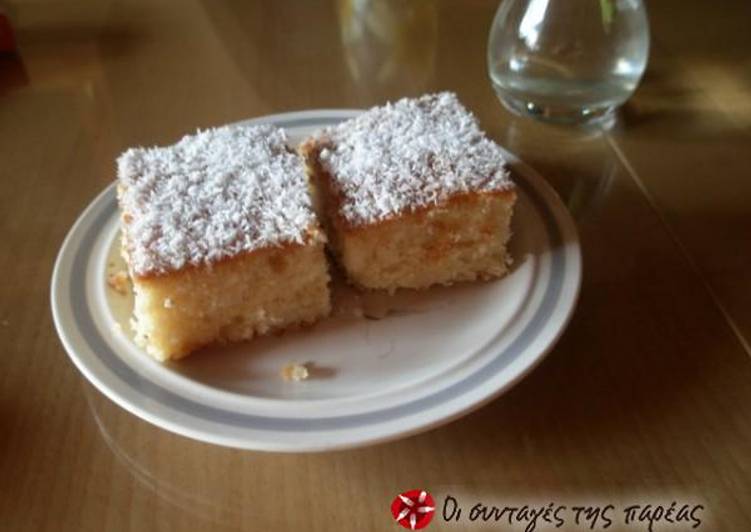 Coconut cake with syrup