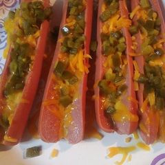 Spicy Cheesy Splitdogs A picture of Spicy Cheesy Splitdogs.