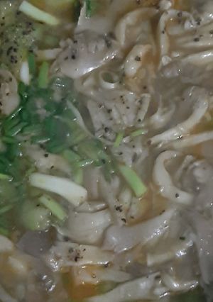 Hình của món Mướp hương xào nấm bào ngư.