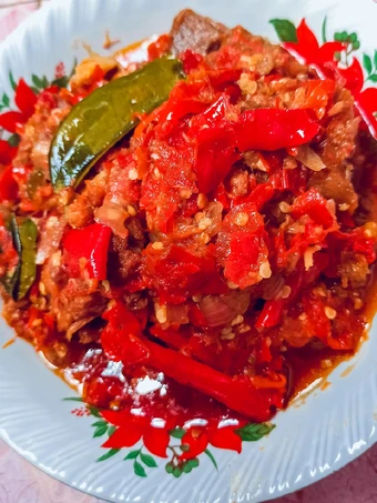 Cara Mudah Membikin Resep 22. Dendeng Balado Basah yang Uenak Anti Ribet, Mantap Sekali