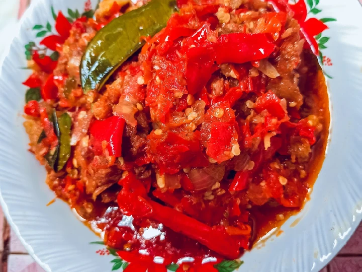 Cara Mudah Membikin Resep 22. Dendeng Balado Basah yang Uenak Anti Ribet, Mantap Sekali