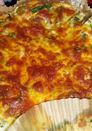 O poză a rețetei Dietetic: pizza omletă la AirFryer.