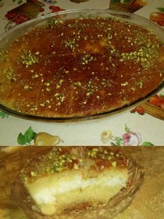 صورة لوصفة البسبوسة بالقشطة