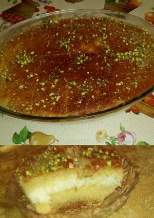 صورة لوصفة البسبوسة بالقشطة