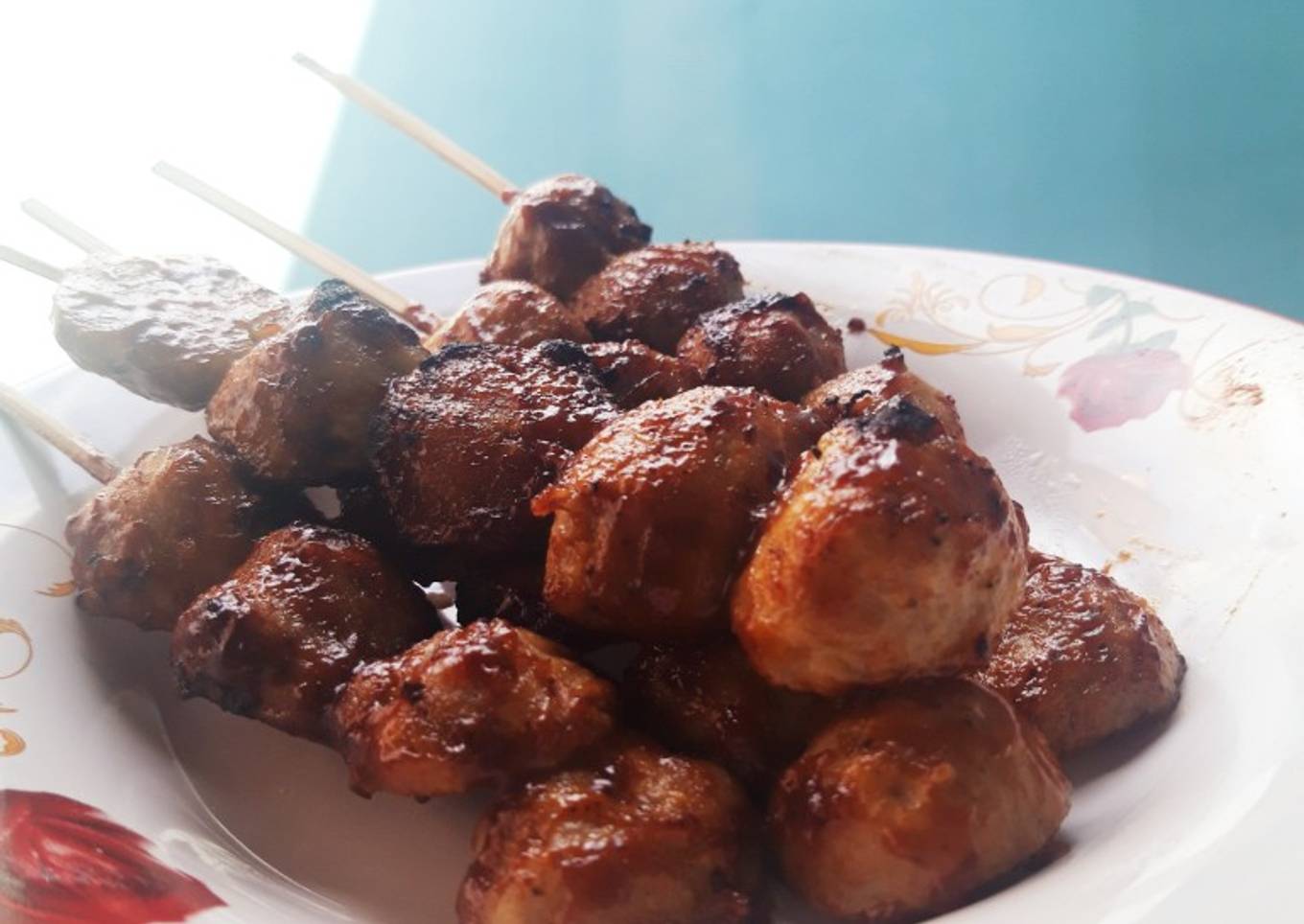 Bakso bakar saus barbeque