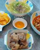 Cơm nhà với các món từ thịt heo