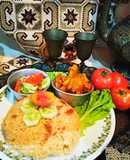 Timman Ahmar (Iraqi Tomato Rice) dengan Indian Chicken Curry